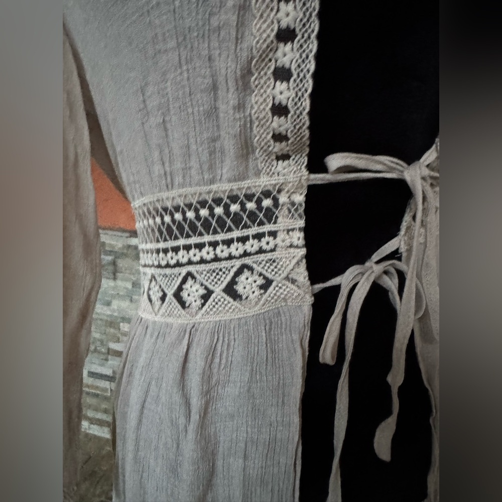 Bohemian Cream Long Cardigan rebelión again duster/cover up - Picture 5 of 8